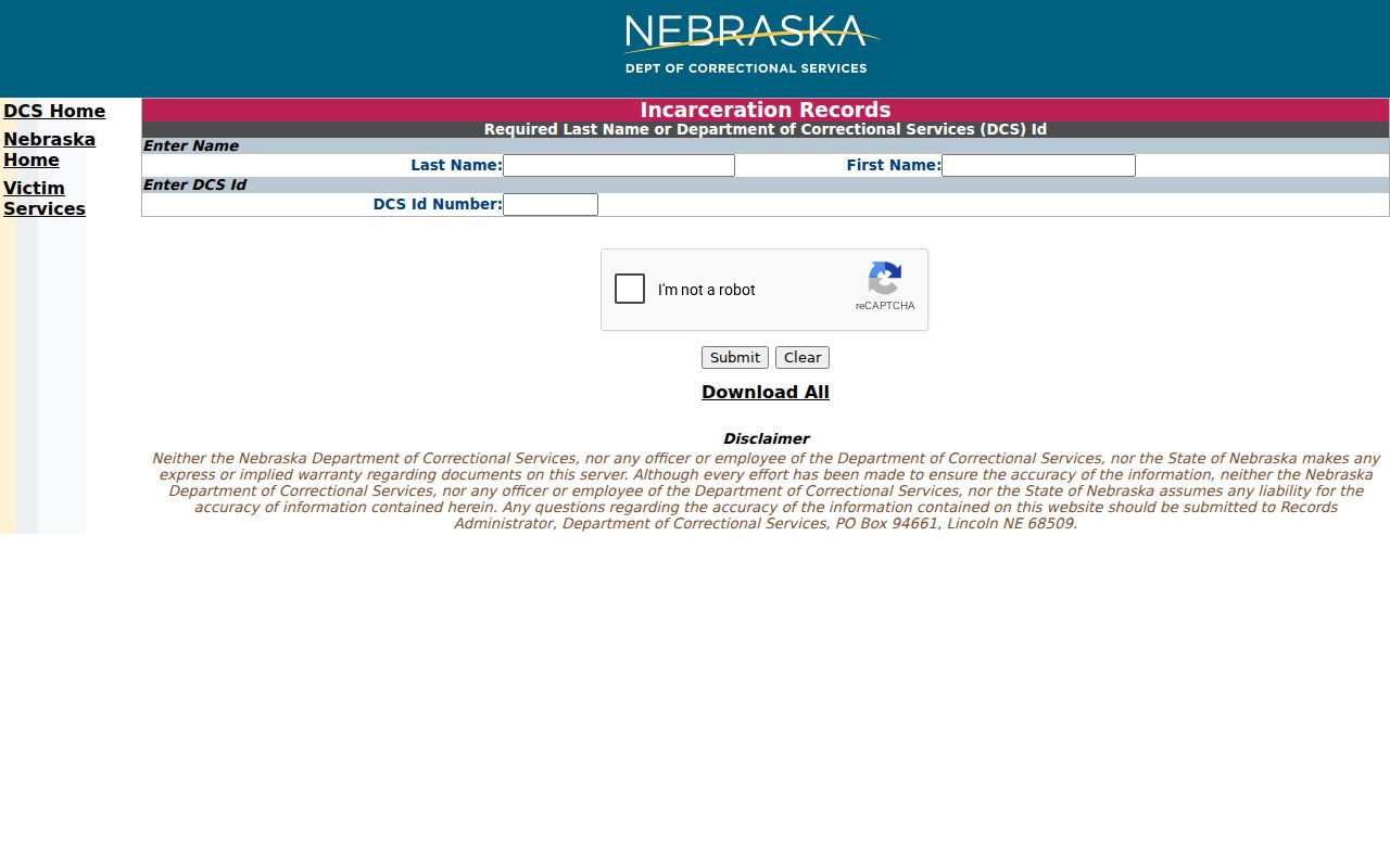 Hooker County arrest history Nebraska state incarceration locator