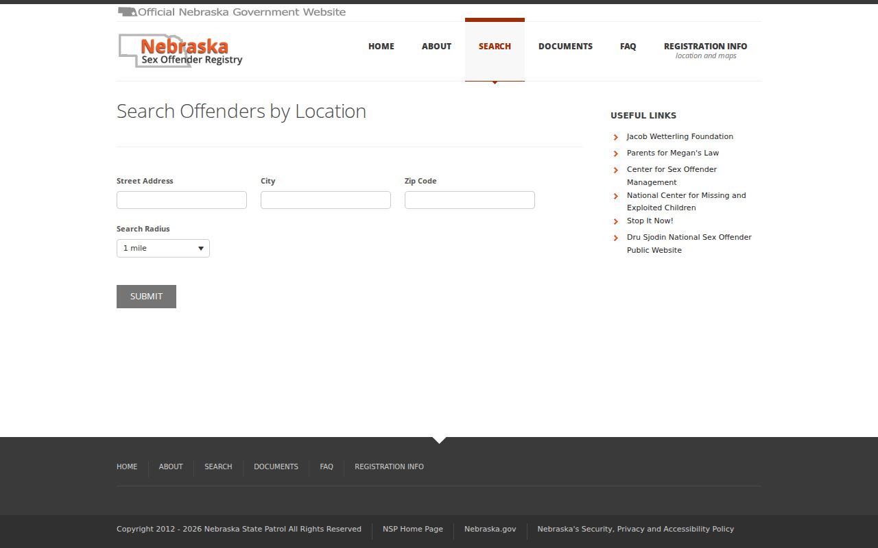 Hooker County sex offender location search with address radius choices