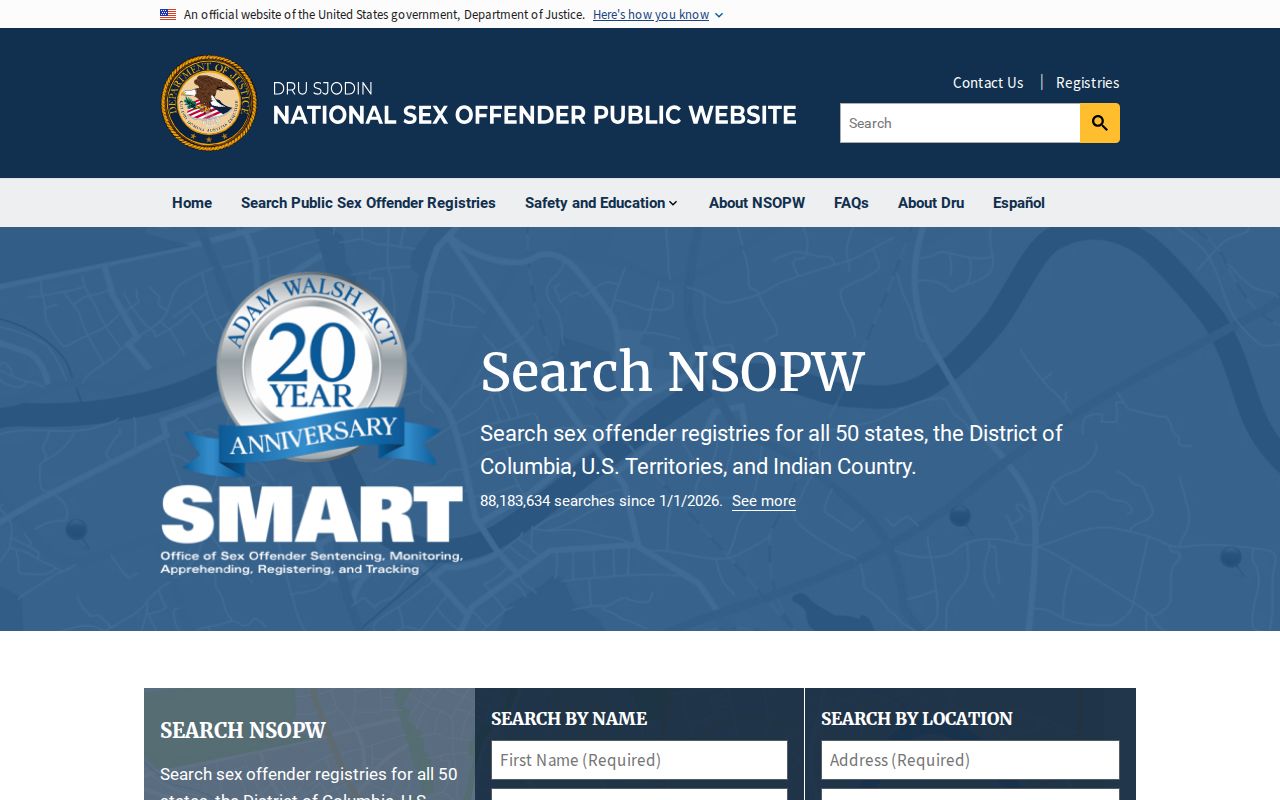 Hooker County sex offender check using the national NSOPW search