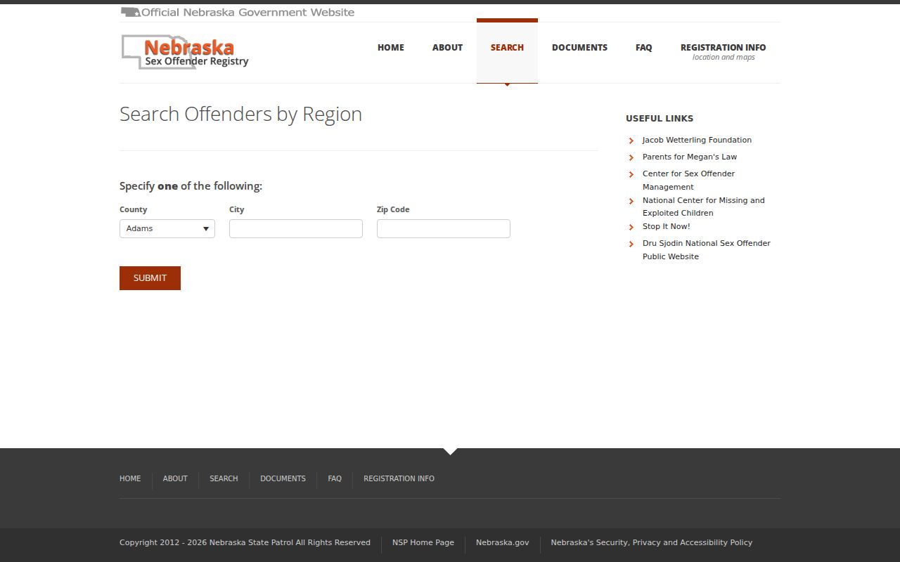 Hooker County sex offender registry county city and ZIP search