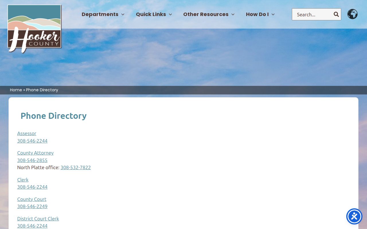 Mullen criminal history Hooker County Sheriff contact directory